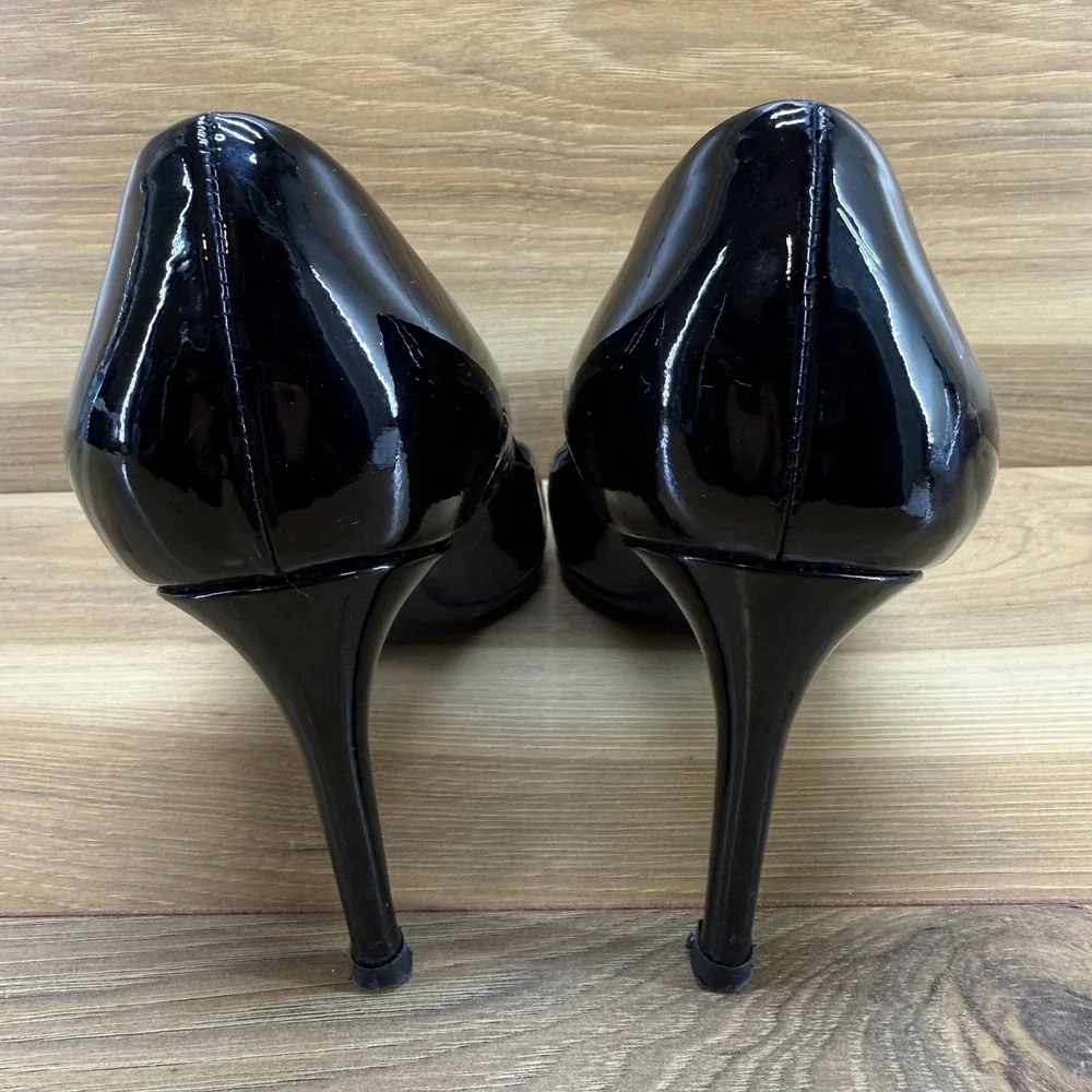 LOUIS VUITTON Bow Pumps 7.5 EU 38 Black Patent Leather